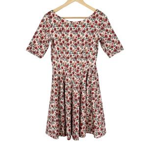 Heroines London Vedi Dancer Floral Print Pine Up Style Dress Size 38 EU 6 US